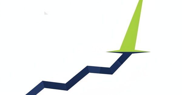 Navy steps rising with a bright green arrow, suggesting loan costs that climb with a longer term